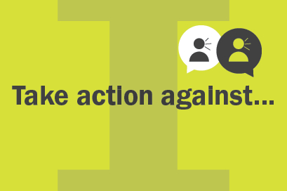 picture that reads take action against